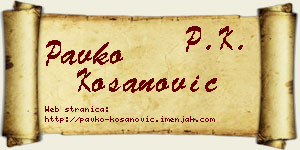 Pavko Kosanović vizit kartica